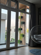 Square Metal planter with Hanging wines