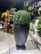 Black Fiber Urn With Pedestal