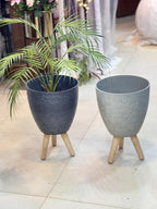 Stone Finish Tripod Planter