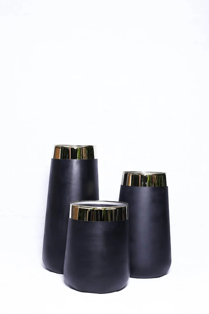 Signature Fiber Planter With Gold Strip